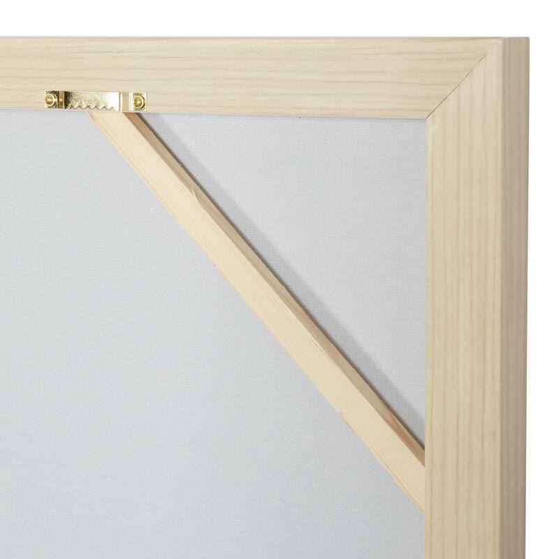 White Canvas Handmade Floral Framed Wall Art with Gold Frame