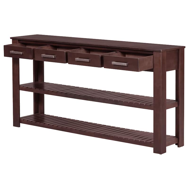 Entryway Console Table with Drawers and Shelves
