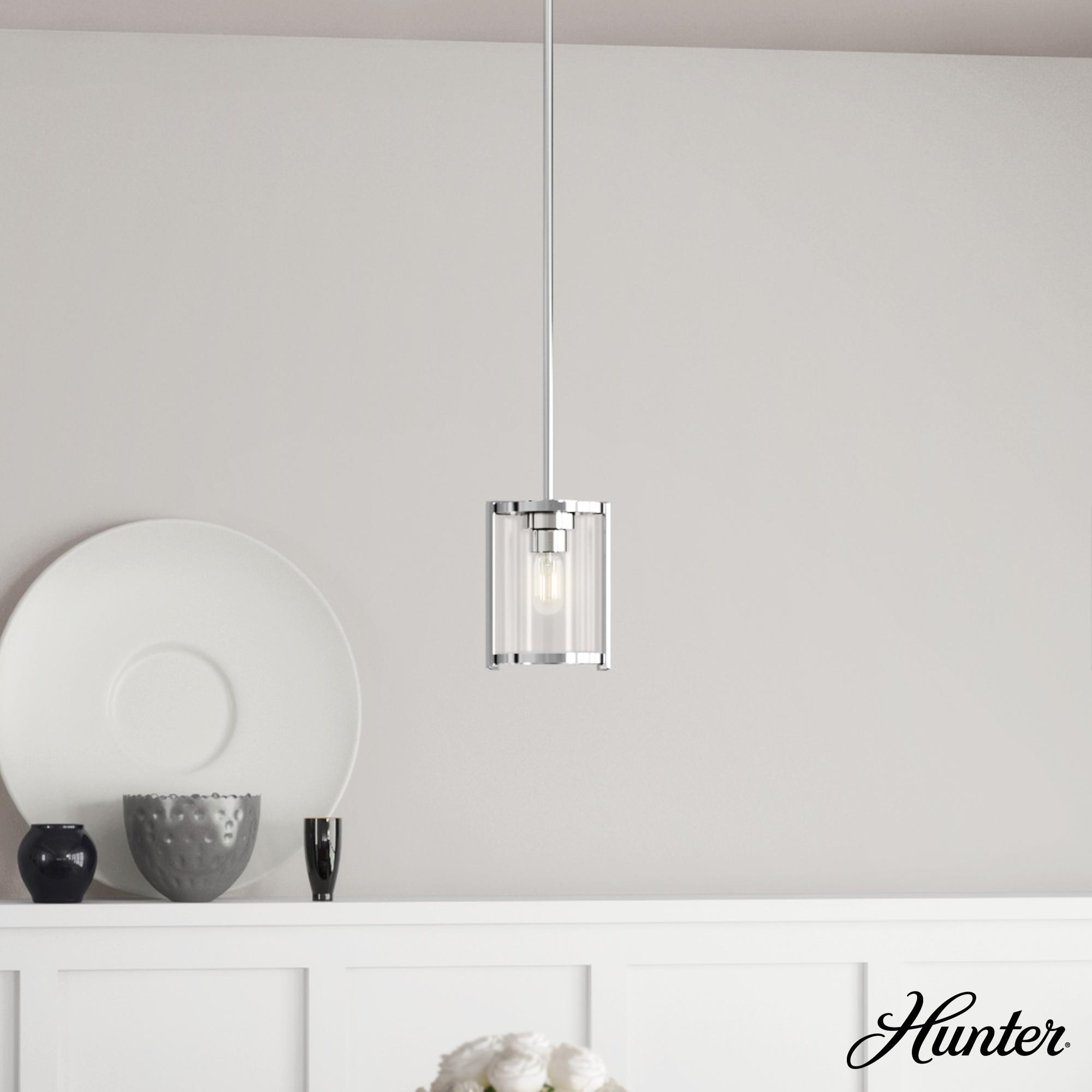Hunter Astwood 1 Light Mini Pendant, Kitchen Island, Dining Room Table - Transitional, Art-Deco, Contemporary, Caged