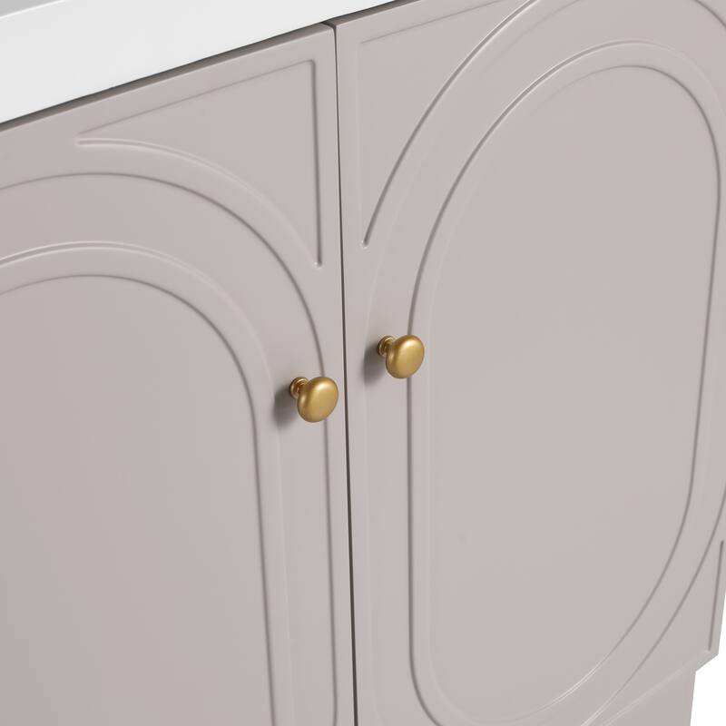 Modern 36 Inch Freestanding Bathroom Vanity Base without Sink, Storage Cabinet with Soft-Close Doors and Adjustable Shelves