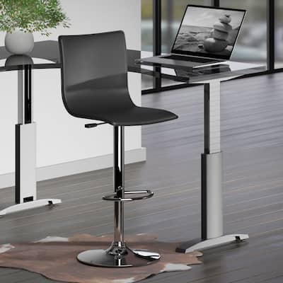 Spectrum High-back Ajustable Swivel Stool, Black and Chrome - 16.34"W x 20"D x 45.08"H