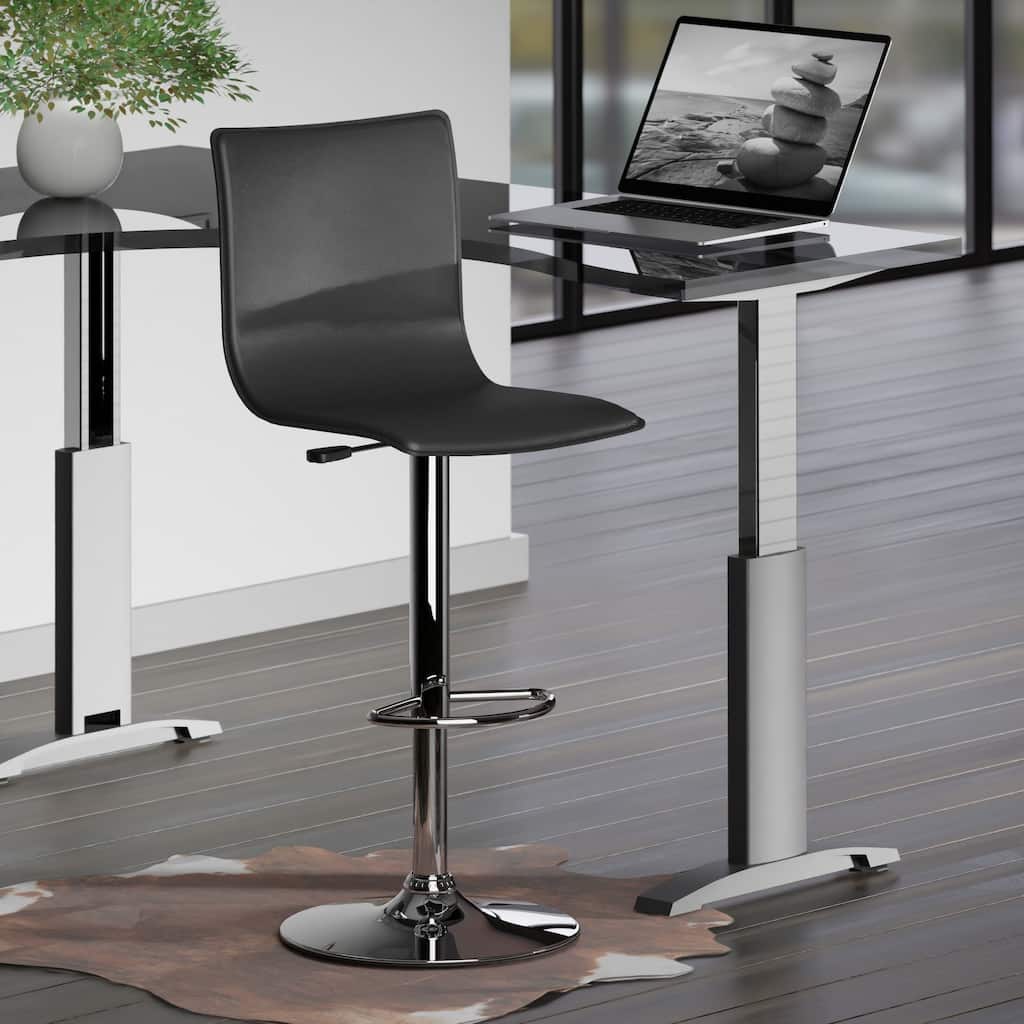 Spectrum High-back Ajustable Swivel Stool, Black and Chrome - 16.34"W x 20"D x 45.08"H