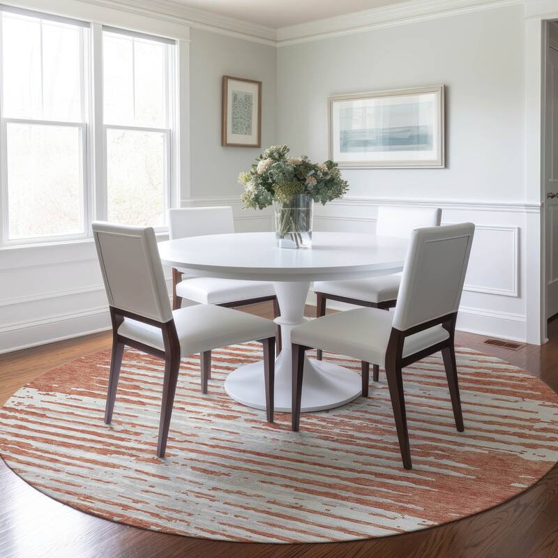 Machine Washable Indoor/ Outdoor Chantille Abstract Ombre Rug