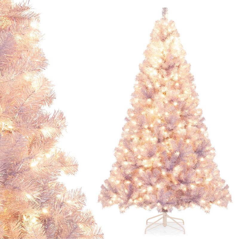Costway 6.5 FT/7.5 FT Artificial Xmas Tree with 250/550 White LED - See Details