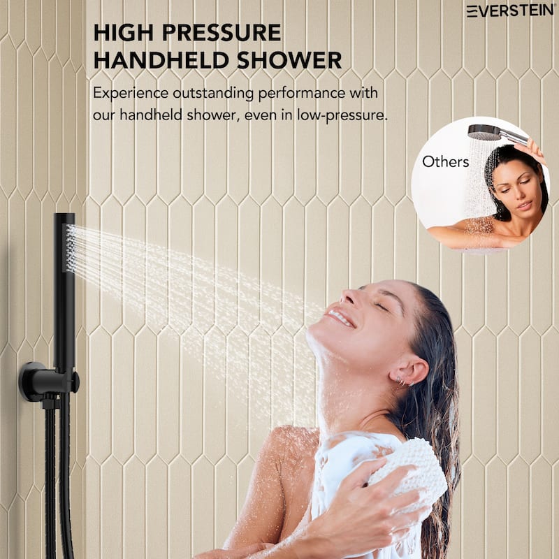 Pressure Balance 3-Functions Shower Head System, 10" Shower Faucet Set with Tub Faucet Spout
