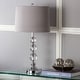 preview thumbnail 5 of 9, SAFAVIEH Lighting 27-inch Keeva Clear Crystal Table Lamp (Set of 2). - 14" W x 14" D x 27" H