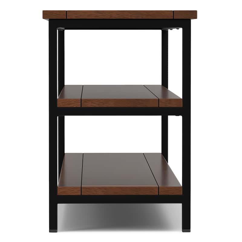 WYNDENHALL Rhonda SOLID MANGO WOOD 60 inch Wide Industrial TV Media Stand For TVs up to 65 inches - 60"w x 18"d x 26" h