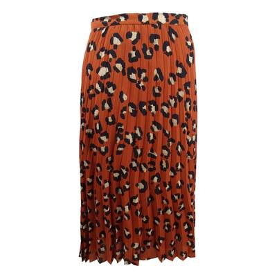 Tahari ASL Women's Cheetah-Print Pleated Skirt (2, Spiced Leopard)