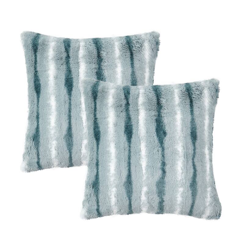 Amanda Stripe fauxfur Throw Pillow Covers Set of 2, NO INSERT