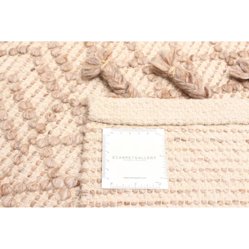 ECARPETGALLERY Braid weave Sienna Tan Wool Rug - 5'2 x 7'6