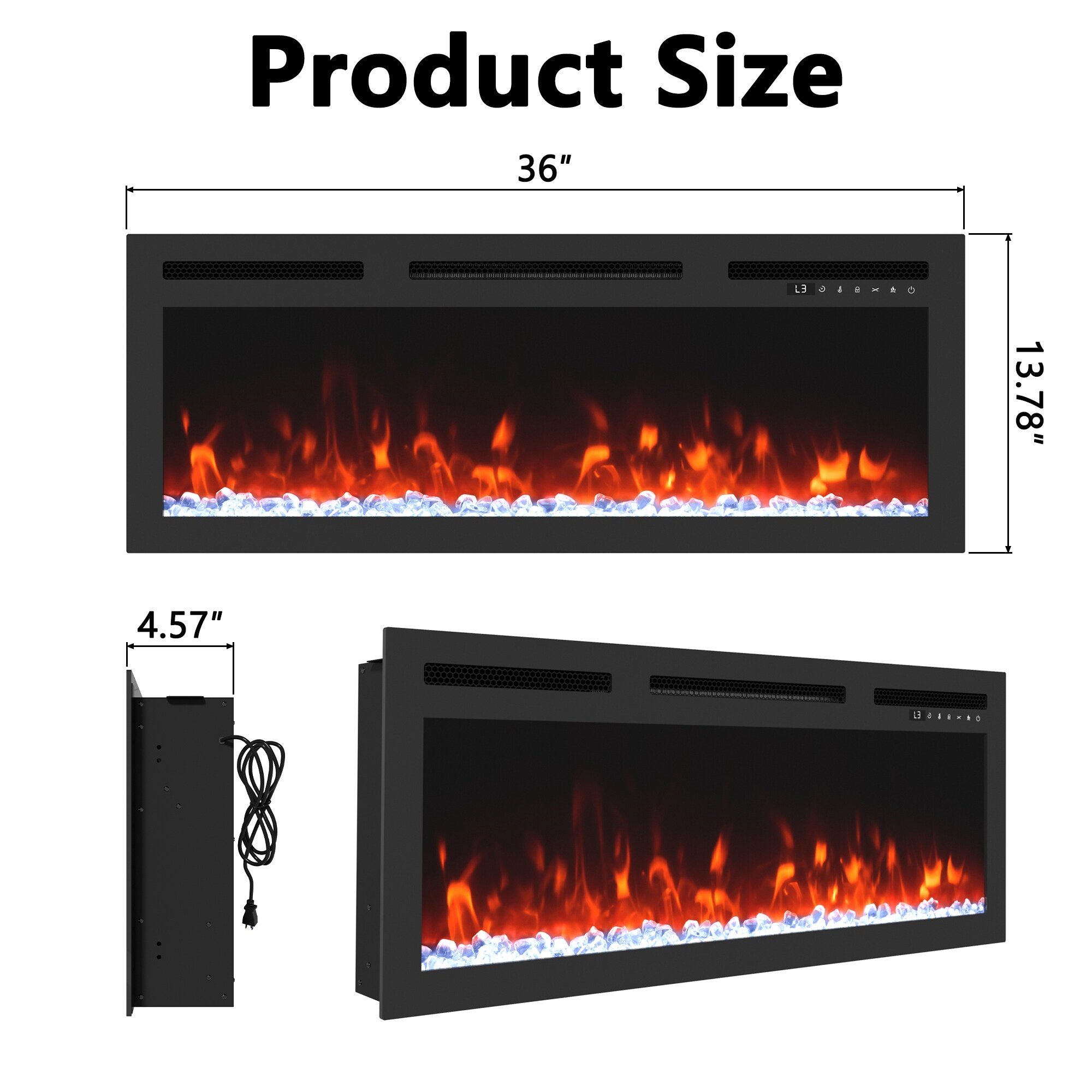 Clihome 36'' Inserted Electric Fireplace Heater with Remote Control - On  Sale - Bed Bath & Beyond - 39930049