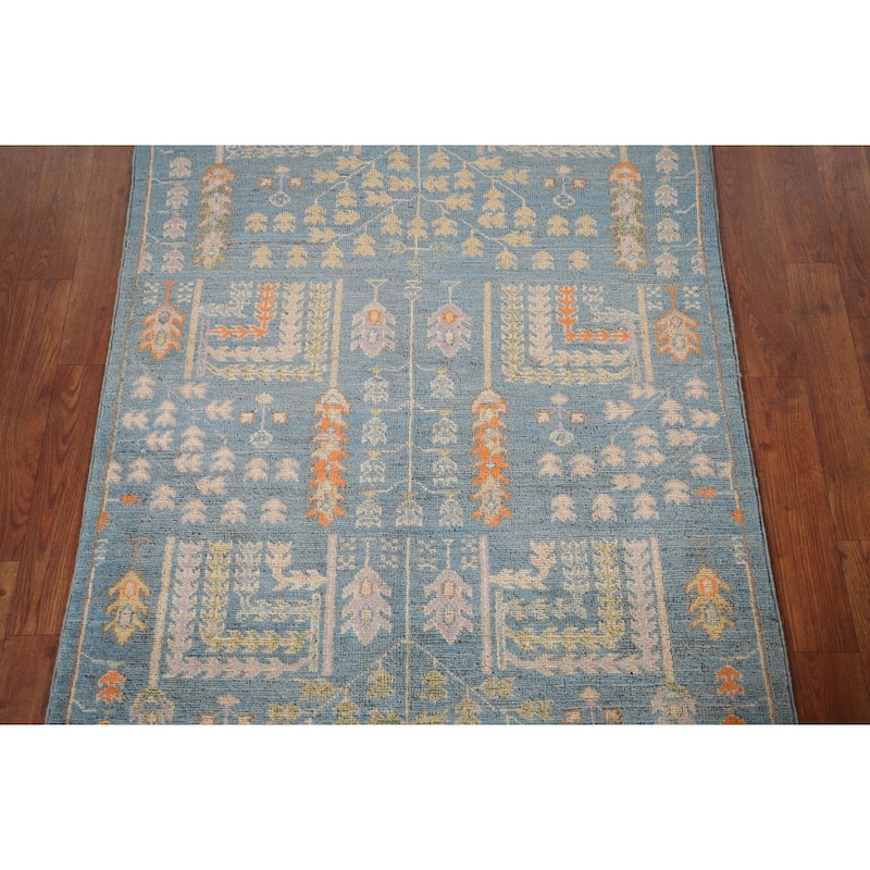 Light Blue Kazak Accent Rug Hand-Knotted Wool Carpet - 3'1" x 4'4"