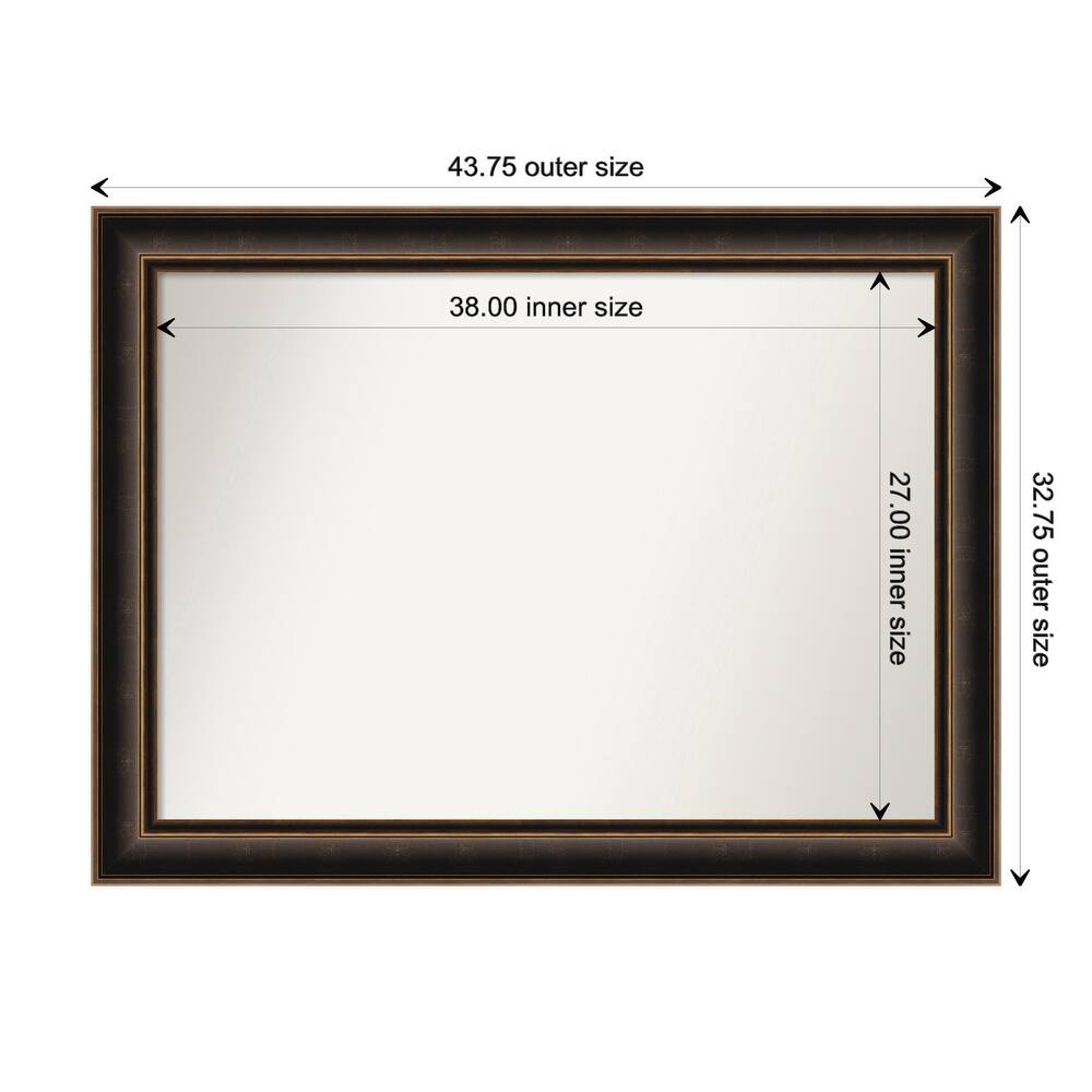 Villa Oil Rubbed Bronze Non-Beveled Wood Framed Bathroom Vanity Wall Mirror - Villa Oil Rubbed Bronze