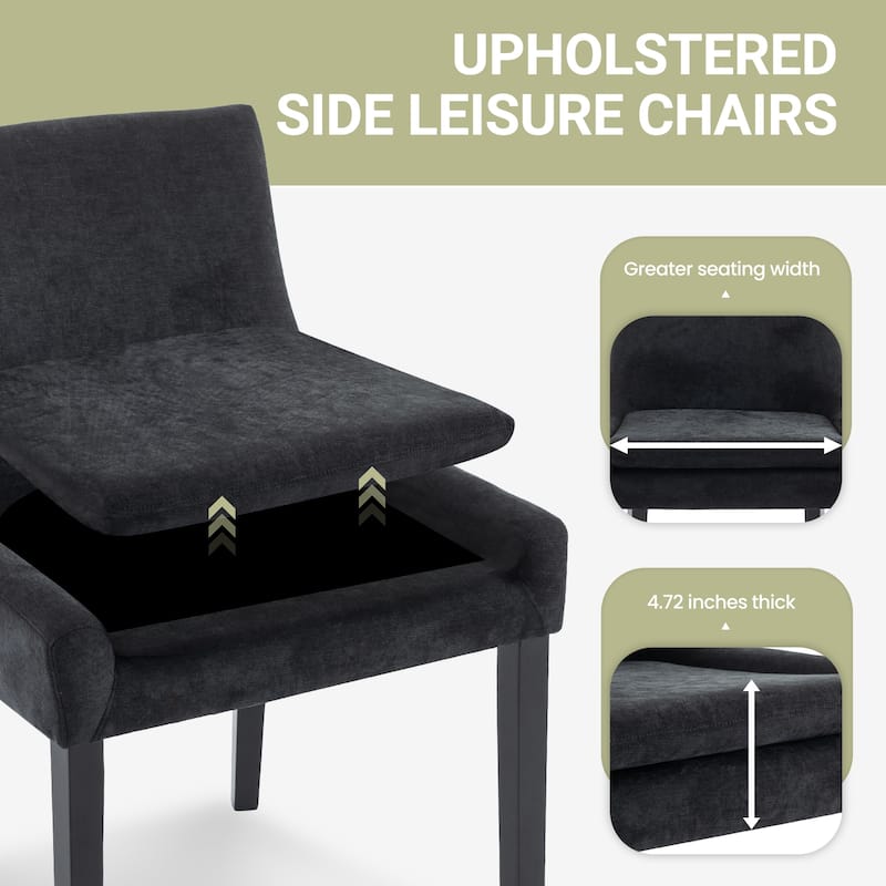 RENEWLINE Mid-Century Modern Corduroy Upholstered Dining Chairs with Solid Wood Legs,Set of 2/4/6