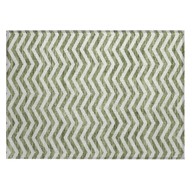 Machine Washable Indoor/ Outdoor Chantille Chevron Stripe Rug