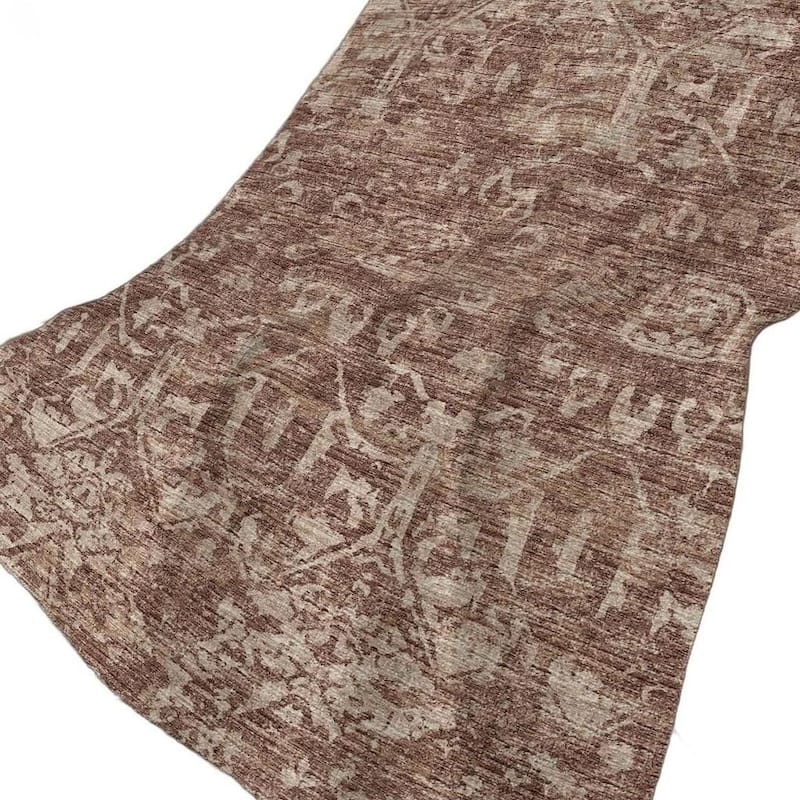 HomeRoots 50" X 70" Chocolate And Beige Damask Polyester Woven Plush Throw Blanket