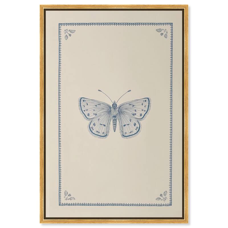Blue Butterfly II Canvas by Art Remedy - Gold - 20" x 30"
