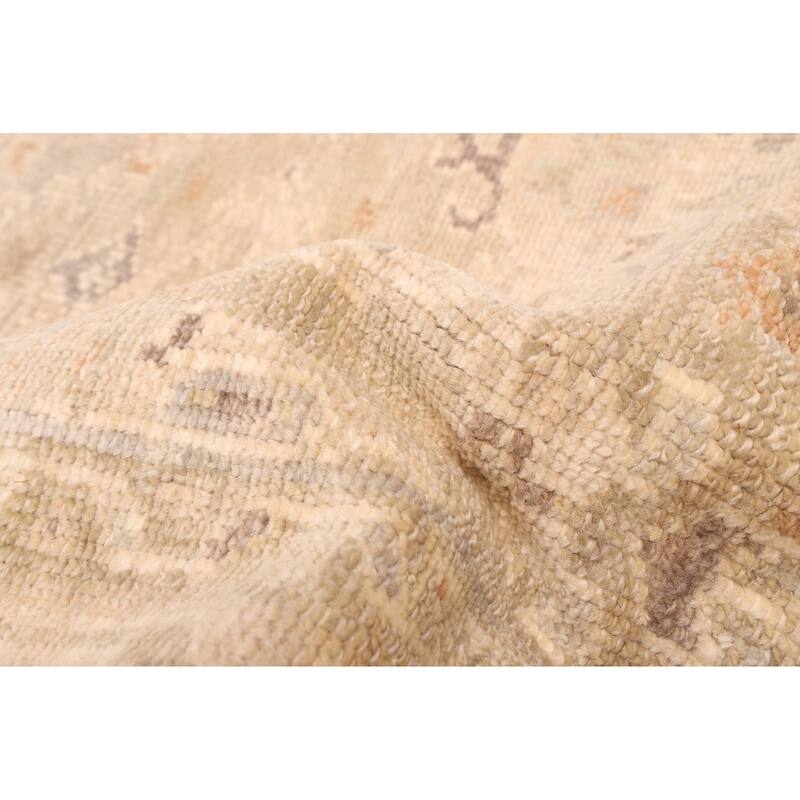 ECARPETGALLERY Hand-knotted Kavya Oushak Light Khaki Wool Rug - 7'10 x 9'10