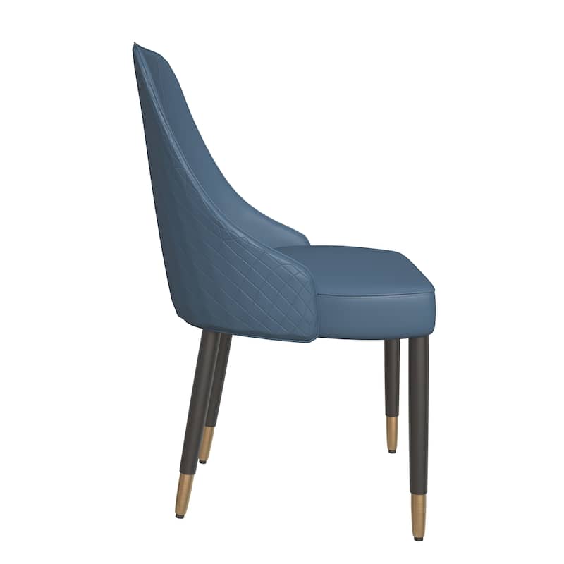 Allure Dining Chairs with Fabric/Leather Seat and Black Oak Wood Legs by LeisureMod