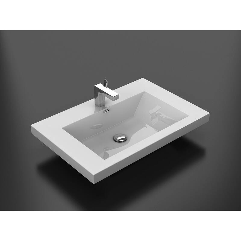 Alma 72 inch integrated sink / Double sink - 30" - White