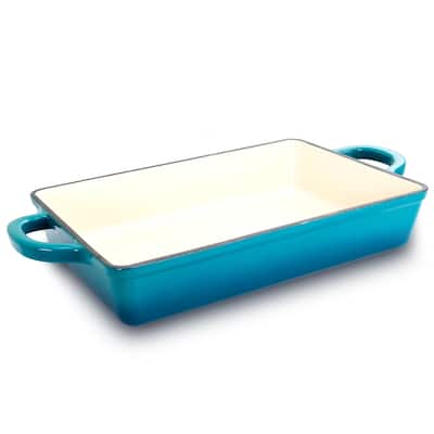 Artisan 13" Lasagna Pan - Rect - Teal Ombre - Enameled - Cast Iron - O/S - Color Sticker