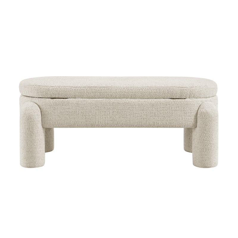 NPD Furniture Bowden Chenille Upholstered Bench
