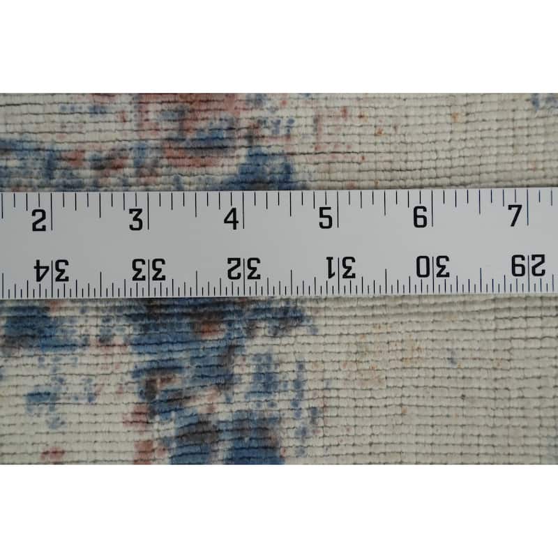 Hand Knotted Oriental Viscose Silk Carpet Modern Abstract Multi-Colored Abstract Area Rug - 8' 0'' X 5' 7''