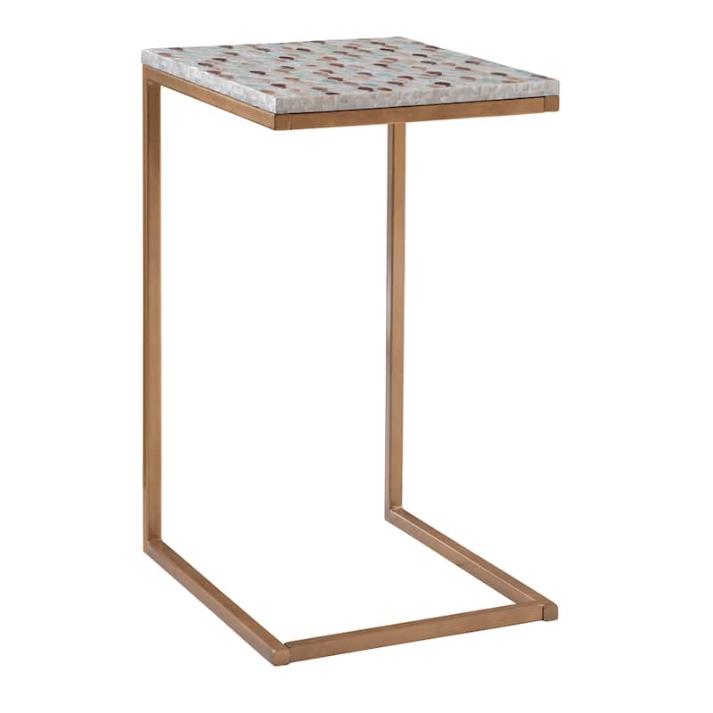 Shawnee Capiz Fish Mosaic Accent C Table - Gold