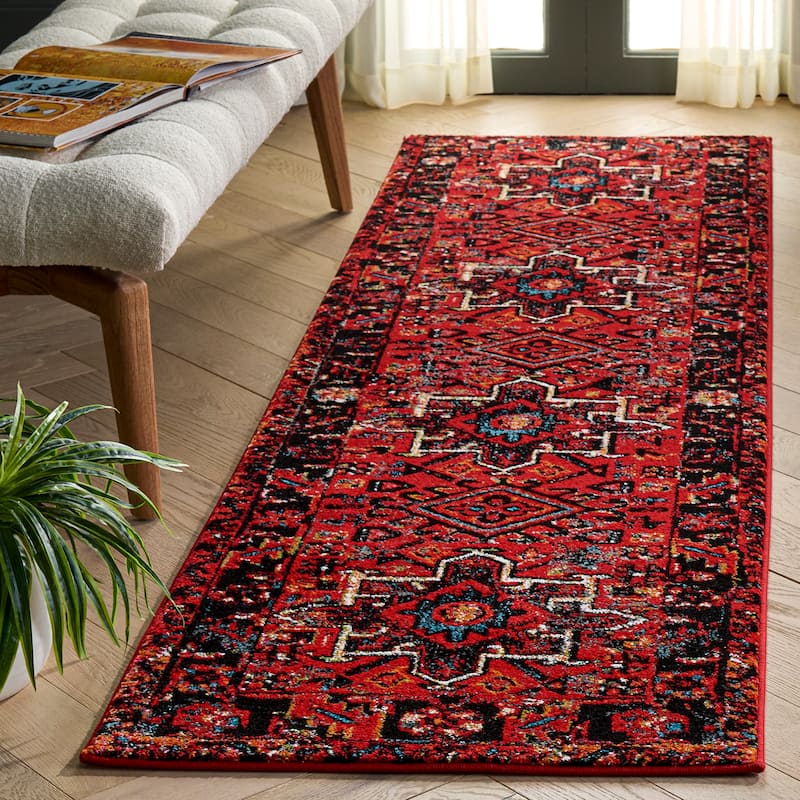 SAFAVIEH Vintage Hamadan Vina Oriental Rug - 2'3" x 10' Runner - Red/Multi