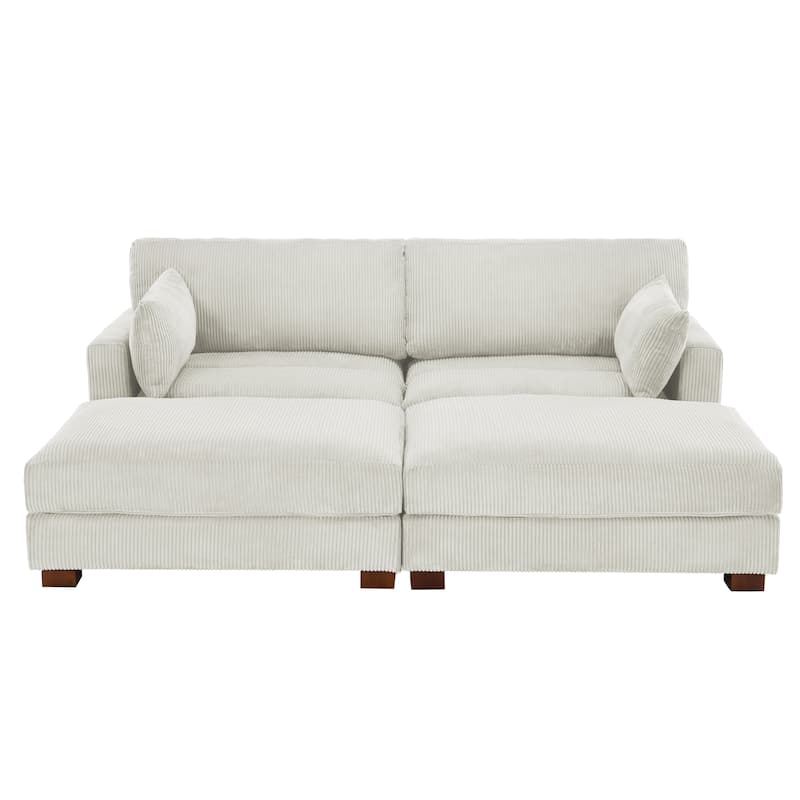 Modular Sectional Sofa with Ottomans