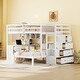 preview thumbnail 1 of 12, Full Over Twin Bunk Bed Frame with Shelves & Desk, Side Staircase Boasts 4 Convenient Drawers, for Kids Boys Girls