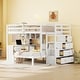 preview thumbnail 1 of 30, Full over Twin Bunk Bed with Desk & Storage Drawers, Solid Wood Bunkbed Frame with Shelves for 2 Kids/Teens/Adults White - Full