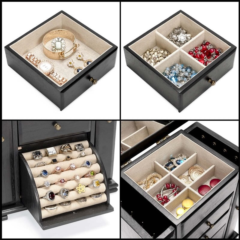 Jewelry Box for Women - 6.3"D x 10.4"W x 12.6"H