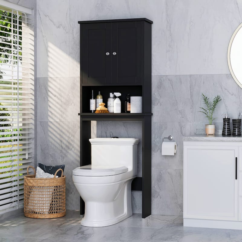 Futzca Over The Toilet Storage Cabinet - Wooden/Black
