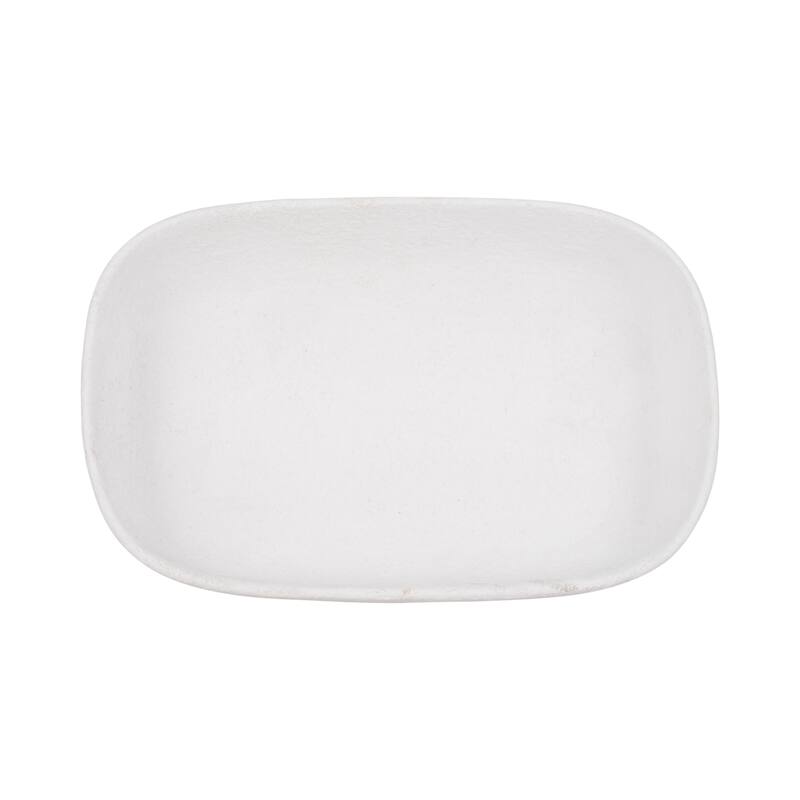 Decorative Ceramic Rounded Rectangle Bowl - Home Decor - 10", White - 10.0"