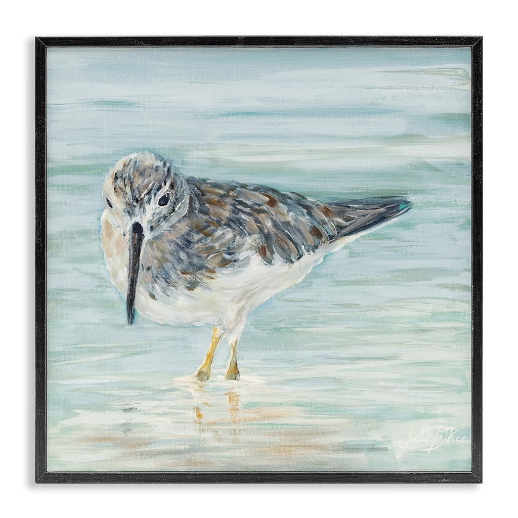 Stupell Nautical Sandpiper Shallow Beach Waters Traditional Bird Framed Wall Art