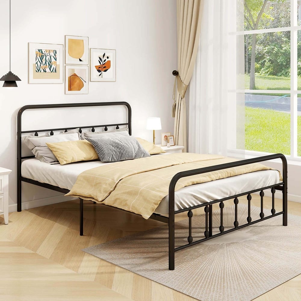 Costway Full/Queen/King Size Bed Frame with Headboard Under Bed
