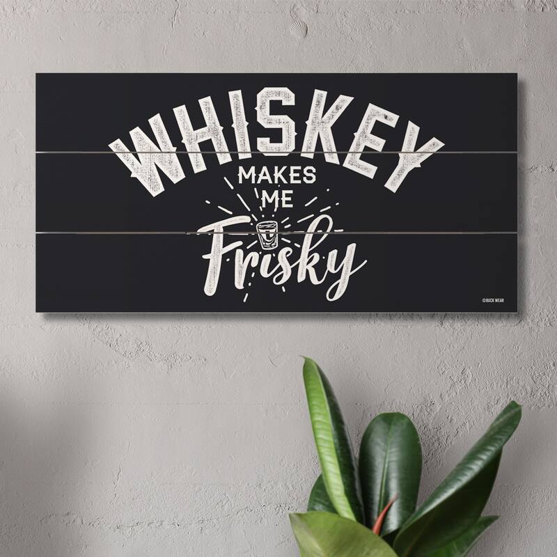 Frisky Decorative Slatted Pallet Wood Sign 12" by 6" Made in the USA