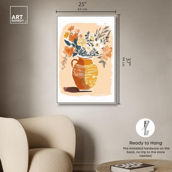 dimension image slide 20 of 24, Mid Autumn Flowers Canvas Boho Colorful Wall Art by Art Remedy