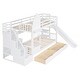 preview thumbnail 8 of 7, Twin-Over-Twin Castle Style Bunk Bed with 2 Drawers 3 Shelves and Slide