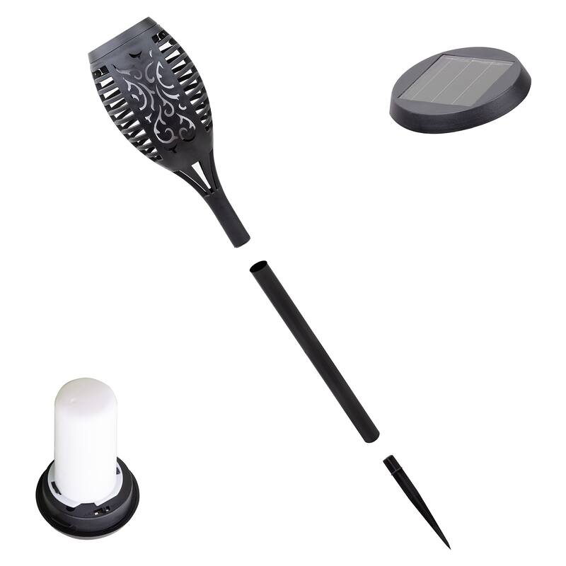 Alpine Corporation 20" Tall Outdoor Solar Powered Pathway LED Torch Light Stakes (Set of 6)