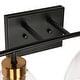preview thumbnail 12 of 13, Modern Farmhouse 4-Light Black Gold Bathroom Vanity Lights Glass Wall Sconces - D32.3" x H8.6"