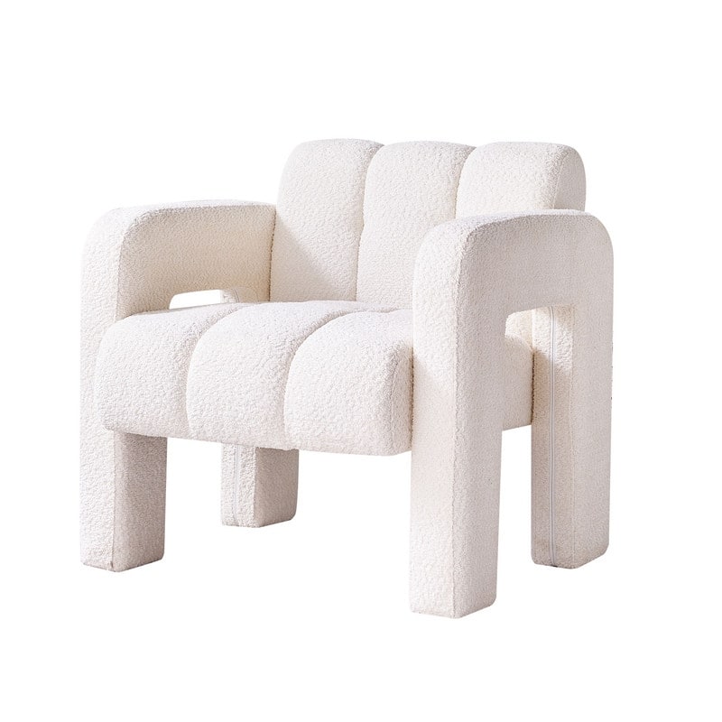 31.10" Wide Boucle Upholstered Accent Chair, Modern Comfy Single Lounge Armchair for Living Room, Bedroom, Apartment