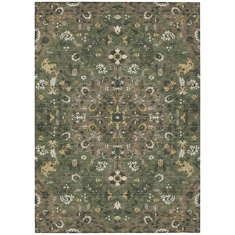 Machine Washable Indoor/ Outdoor Traditional Savannah Chantille Rug