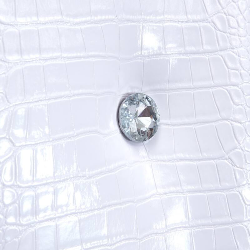 Set of 4, Retro alligator skin Upholstered dining chairs,with Crystal buckle design and Faux Leather design