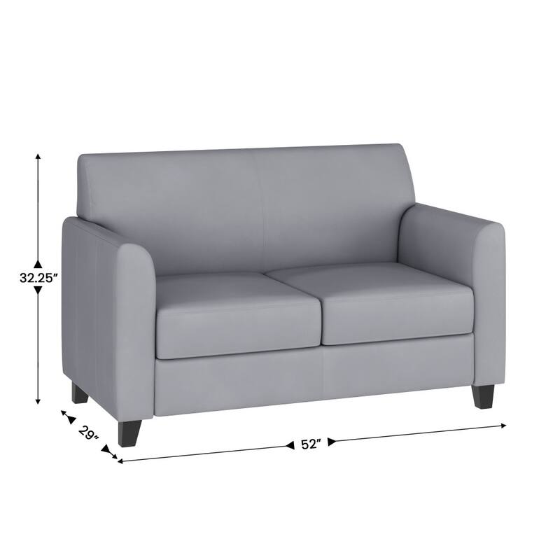 LeatherSoft Loveseat with Clean Line Stitched Frame
