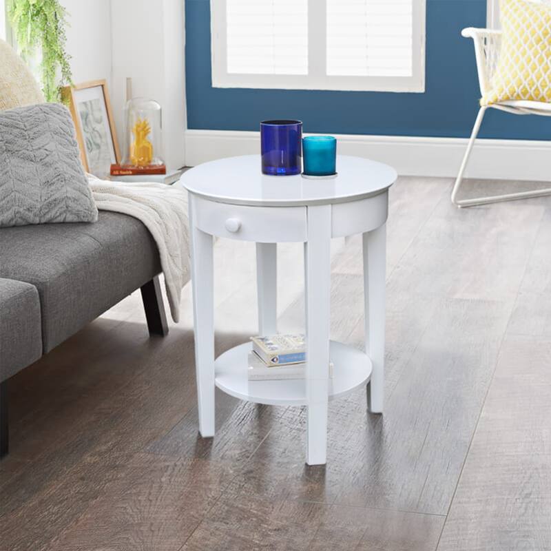 Solid Parawood Philips Accent Table - White