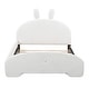 preview thumbnail 4 of 10, Full Size Upholstered Bed with Cartoon Ears Headboard, White