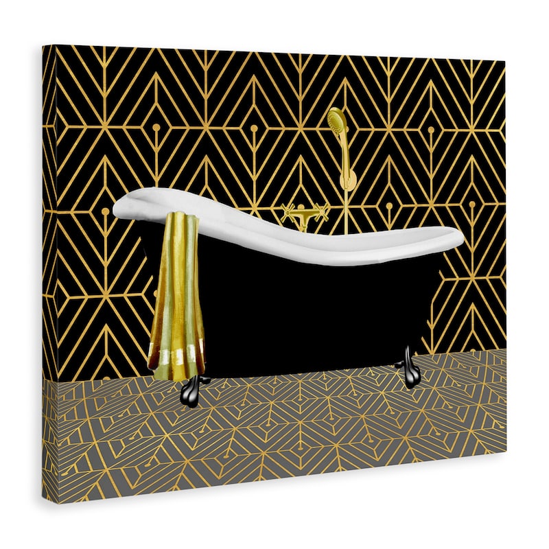 Stupell Deco Patterned Bathtub Canvas Wall Art Design By Conrad Knutsen