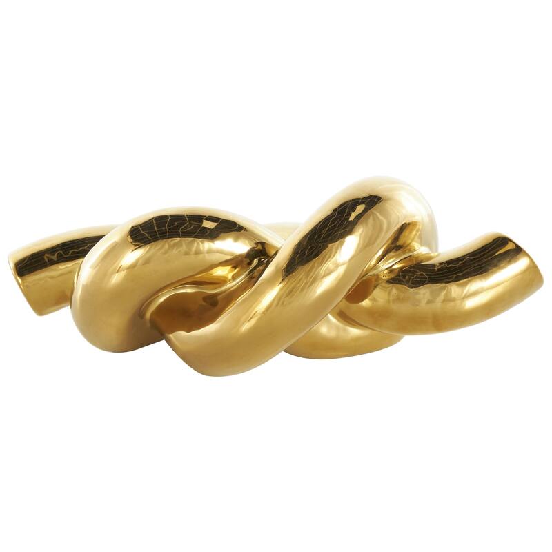 Ceramic Knot Decorative Sculpture - Gold - Roche River Decor